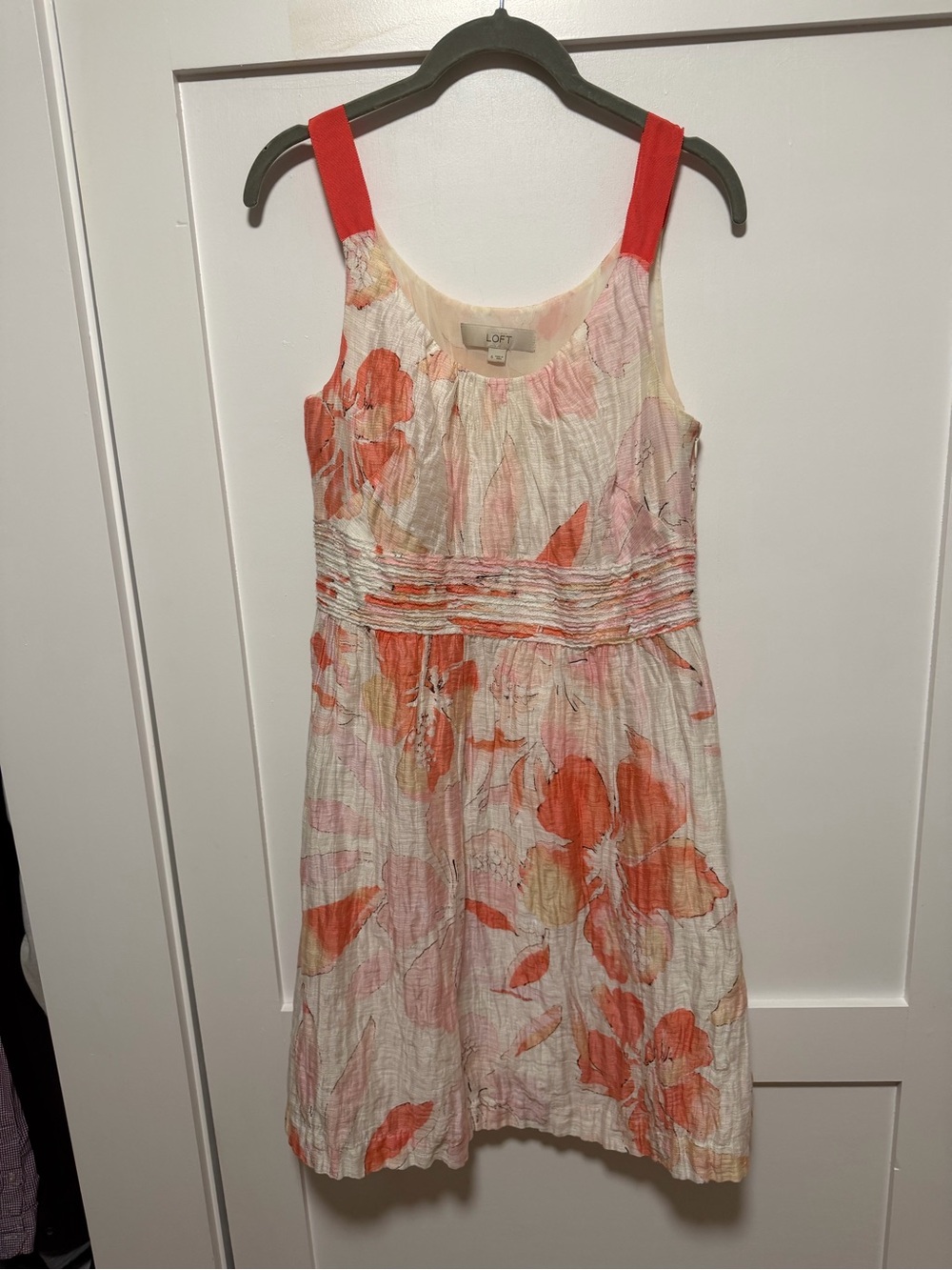 LOFT Coral Floral Sundress